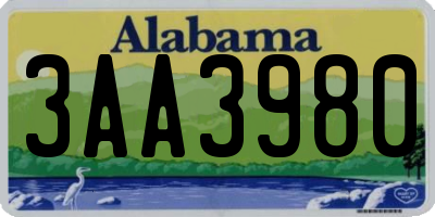 AL license plate 3AA3980