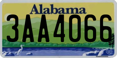 AL license plate 3AA4066