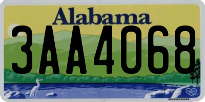 AL license plate 3AA4068