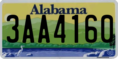 AL license plate 3AA4160