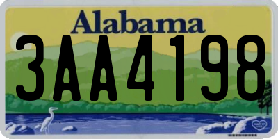 AL license plate 3AA4198