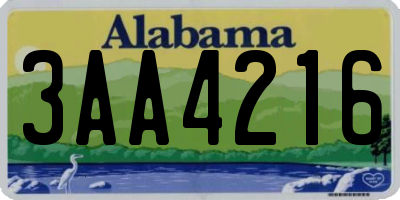 AL license plate 3AA4216