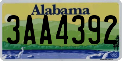 AL license plate 3AA4392