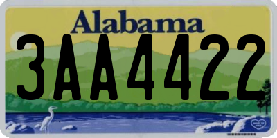AL license plate 3AA4422