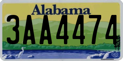 AL license plate 3AA4474