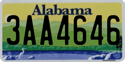 AL license plate 3AA4646