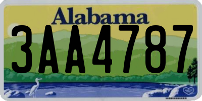 AL license plate 3AA4787