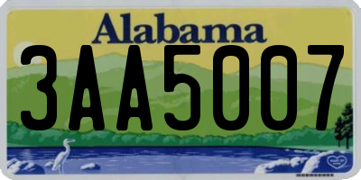 AL license plate 3AA5007