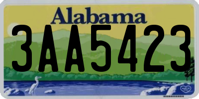 AL license plate 3AA5423