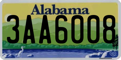 AL license plate 3AA6008