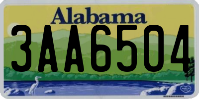 AL license plate 3AA6504