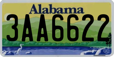 AL license plate 3AA6622