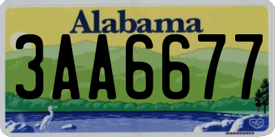 AL license plate 3AA6677