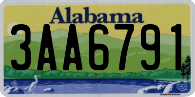 AL license plate 3AA6791