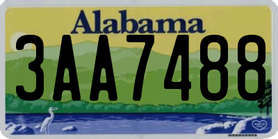 AL license plate 3AA7488
