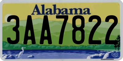 AL license plate 3AA7822