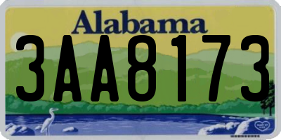 AL license plate 3AA8173