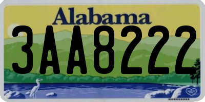 AL license plate 3AA8222