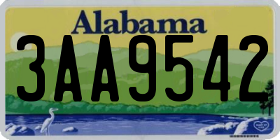 AL license plate 3AA9542
