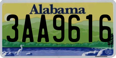 AL license plate 3AA9616
