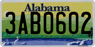 AL license plate 3AB0602