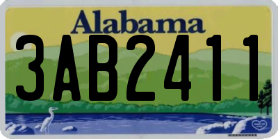 AL license plate 3AB2411