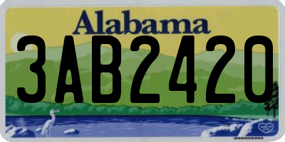 AL license plate 3AB2420