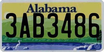 AL license plate 3AB3486