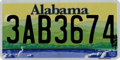 AL license plate 3AB3674