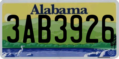 AL license plate 3AB3926