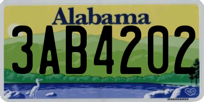AL license plate 3AB4202