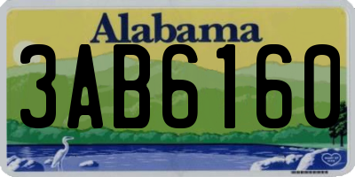 AL license plate 3AB6160