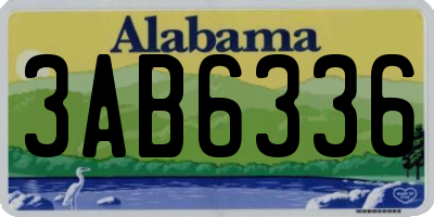 AL license plate 3AB6336