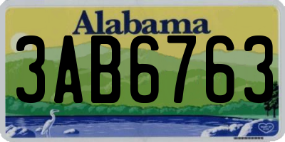 AL license plate 3AB6763