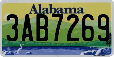 AL license plate 3AB7269