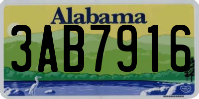 AL license plate 3AB7916