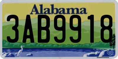AL license plate 3AB9918