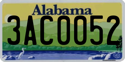 AL license plate 3AC0052