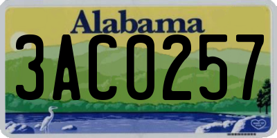 AL license plate 3AC0257
