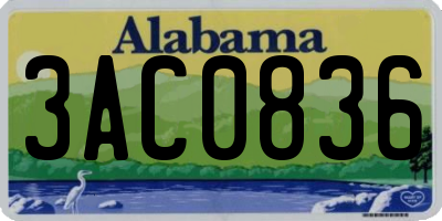 AL license plate 3AC0836