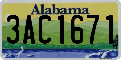 AL license plate 3AC1671