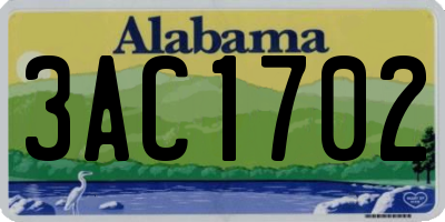 AL license plate 3AC1702