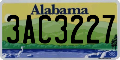AL license plate 3AC3227