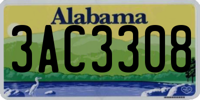 AL license plate 3AC3308