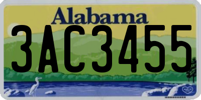 AL license plate 3AC3455