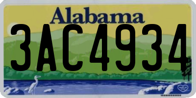 AL license plate 3AC4934