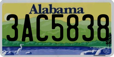 AL license plate 3AC5838