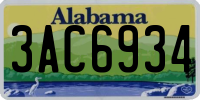 AL license plate 3AC6934