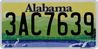 AL license plate 3AC7639