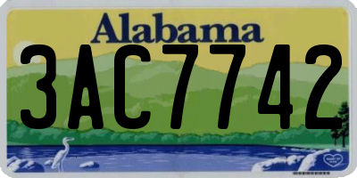 AL license plate 3AC7742